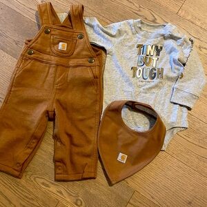 CARHARTT INFANT 3-PC SET ONESIE, OVERALL AND BIB